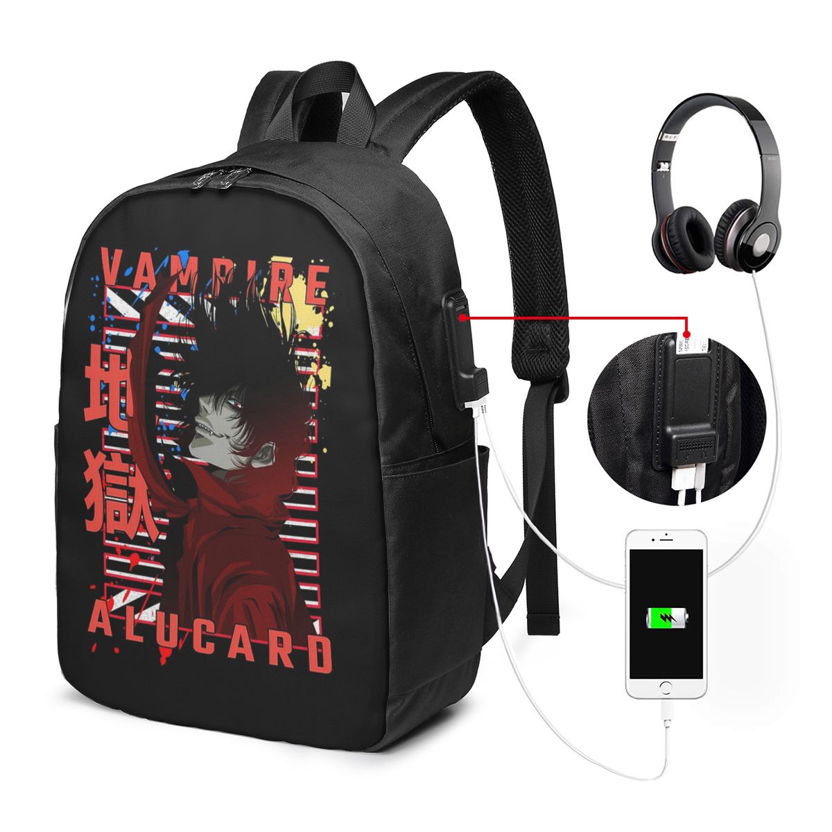 Womens Backpack - Mochila Alucard Hellsing Manga, bolsa de