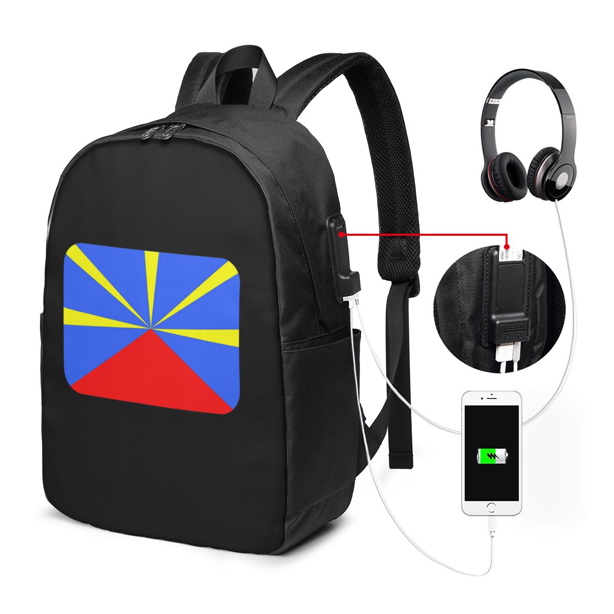 Womens Backpack - Mochila con bandera de la isla