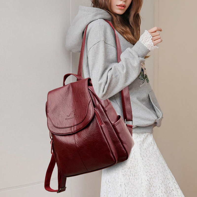 Mochila Vintage de Cuero Suave - Women Bags In Sale reseña y precio