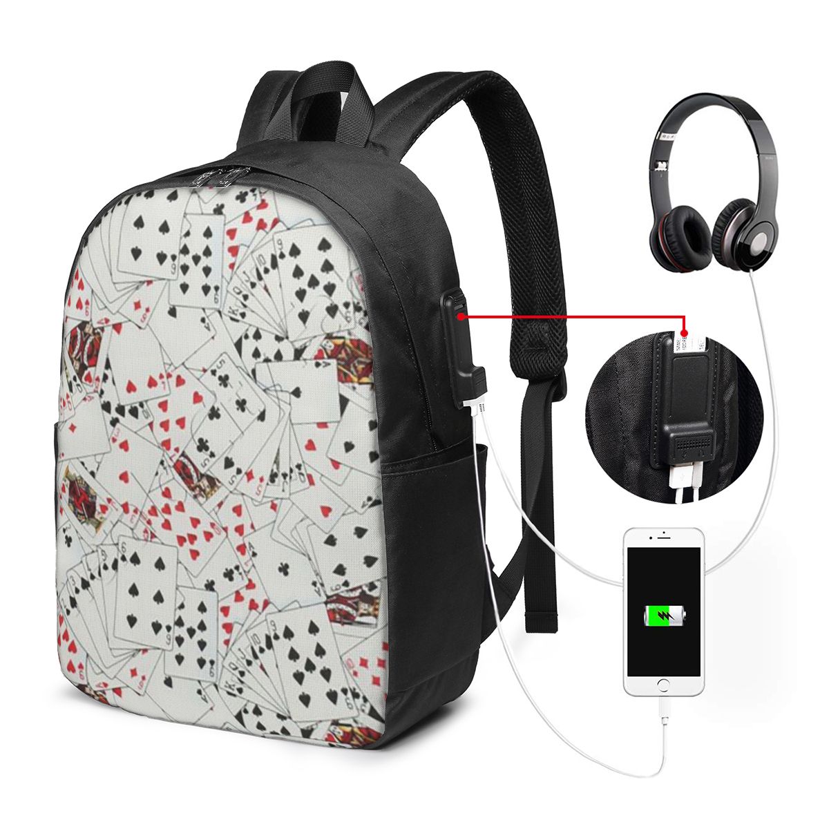 Mochila con estampado de carta - Womens Backpack reseña y precio
