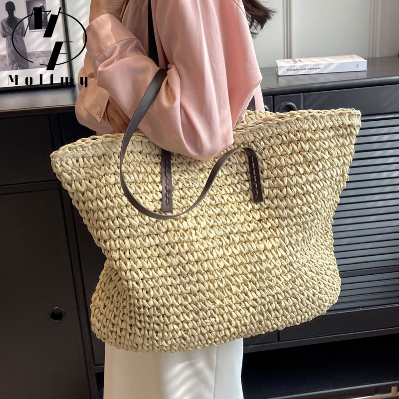 Bolsos de mano de paja tejida, - Women Bags Offers reseña y precio