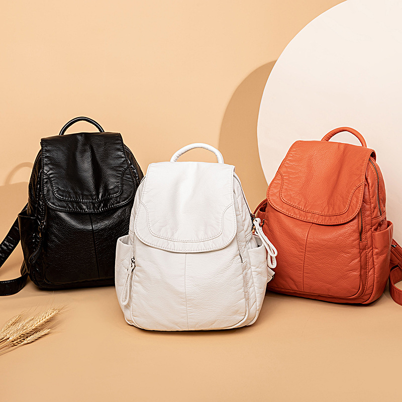 Mochila De Cuero lavado blanco - Women Bags In Sale reseña y precio