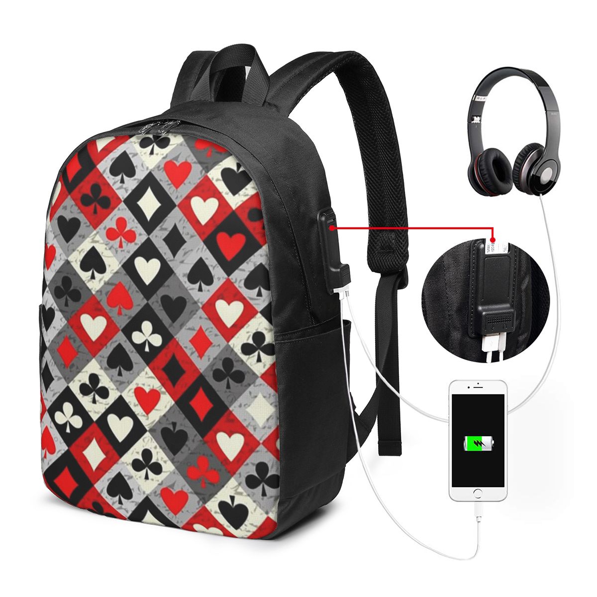 Mochila con estampado de carta - Womens Backpack reseña y precio