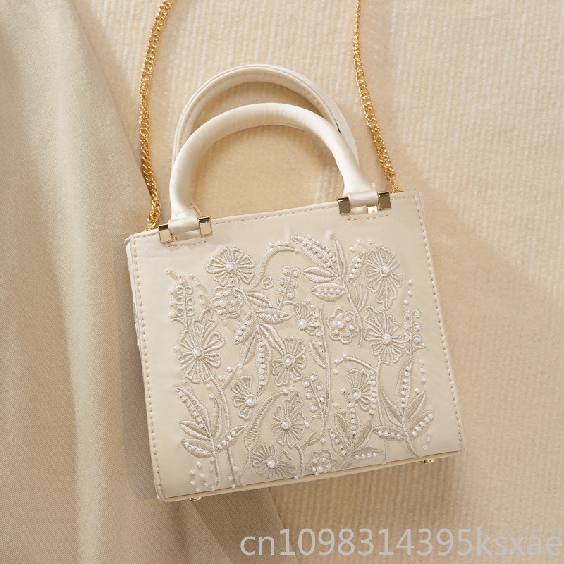 Bolso de Mano Bordado con Perl - Top Handle Structured reseña y precio